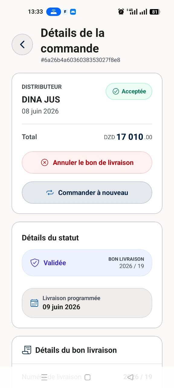 Accepted order details in the FULLLOYAL client app